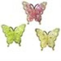 Set of 3 Colorful Glittered Butterfly Christmas Ornament Clips