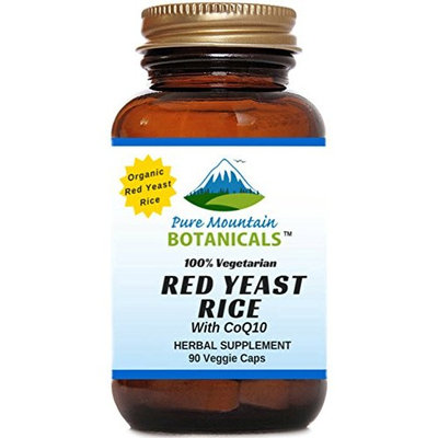 Red Yeast Rice with CoQ10 90 Kosher Vegan Capsules Now with 600mg Organic Red Rice Yeast Plus Co Q 10 - Natures Support for Cholesterol