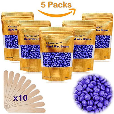 17.5 Oz Hair Wax Beans by Charmonic, Hard Body Wax Beans, Hair Removal Depilatory Wax European Beads for Women Men 500g/17.5Oz Lavender