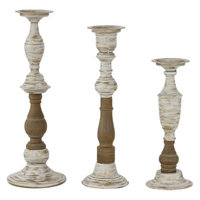 Aspire Home Accents Sonja Wood & Metal Candle Holders