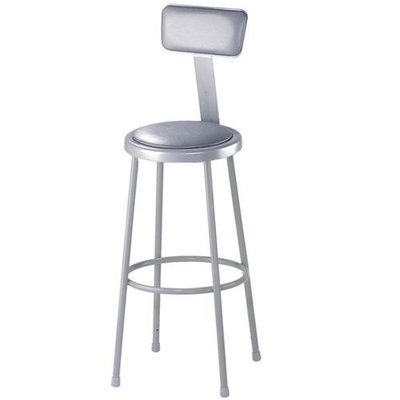 National Public Seating 6430B Grey Steel Stool with 30
