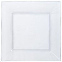 Lillian Plastic Dinnerware, Square Plastic Plate, Clear, 10 3/4', 10 Ct