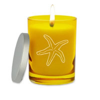 Carved Solutions Gem Collection Unscented Starfish Soy Wax Candle in Citrine