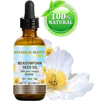 MEADOWFOAM SEED OIL 100% Pure / Natural / Refined / Undiluted for Face, Body, Hair and Nail Care. 4 Fl.oz.- 120 ml.