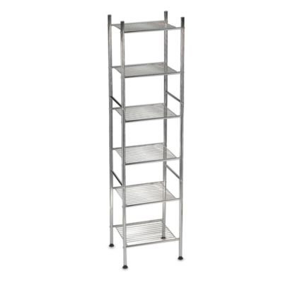 6-Tier Metal Tower Shelf in Chrome