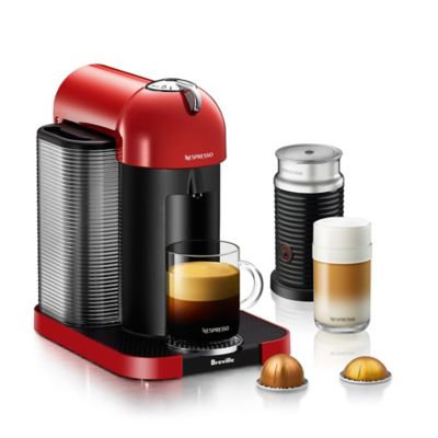 Nespresso® by Breville VertuoLine with Aeroccino Coffee and Espresso Maker in Red Bundle