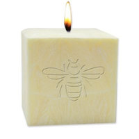 Carved Solutions 4-Inch Bee Pure Aromatherapy Pillar Candle