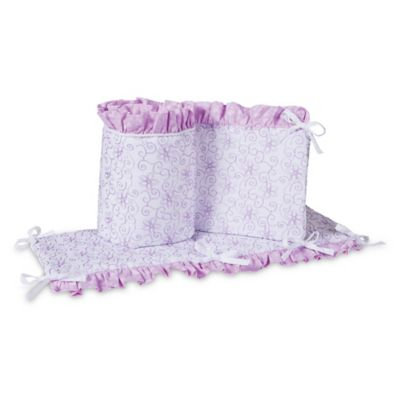 Trend Lab Grace Crib Bumpers, Purple, Gray and White
