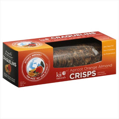 Kii Naturals Apricot Orange Almond Crisps Artisan Crackers, 5.3 Oz (Pack of 12)