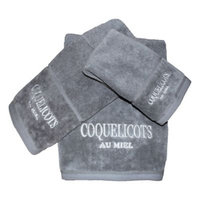 Vintage House Coquelicots Fingertip Towel in Grey