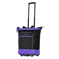 Olympia Deluxe Fashion Rolling Shopper Tote - Purple