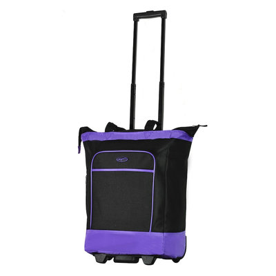 Olympia Deluxe Fashion Rolling Shopper Tote - Purple