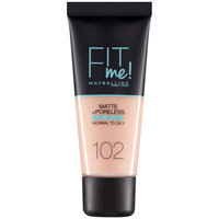 Maybelline Fit Me Matte Poreless Foundation Provides Smooth 102 Fair Ivory 30ml