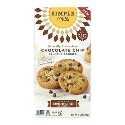 Simple Mills Cookies - Crunchy Chocolate Chip - Case of 6 - 5.5 oz