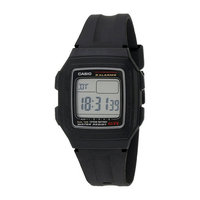 Casio F201WA-1AV Men's Dual Time Digital Sports Watch w/ 4 Multi-Function Alarms
