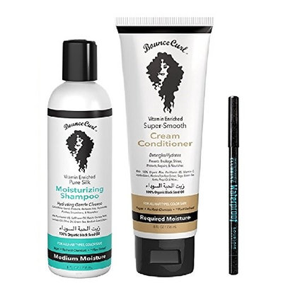 Bounce Curl Light Creme Gel - Moisturizing/Clarifying Shampoo - Cleansing/Cream Conditioner & Travel Tubes (3x Bounce Curl Gel/Travel Tube)