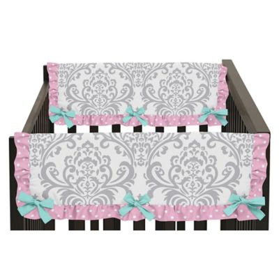 Skylar Set of 2 Side Crib Rail Guard Covers, Pink