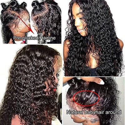 Meizi Hair 8A Full Lace Wigs 130%-180% Density Glueless Brazilian Virgin Human Hair Wigs for Black Women Pre Plucked Lace Front Wigs with Baby Hair(16inch with 130% density, Full Lace wigs)
