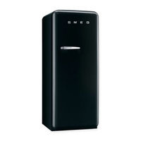 Smeg 50's Retro Design FAB28UBLR1 9.22 cu. ft. 50's Style Refrigerator with Adjustable Glass Shelves, Wine Bottle Shelf, Crisper Drawer, Adjustable Door Bins, Manual Defrost and Freezer Compartment: Black, Right Hinge Door Swing