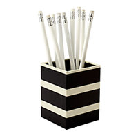 See Jane Work(R) Paperboard Pencil Cup, 3in.H x 3in.W x 4in.D, Black Stripe