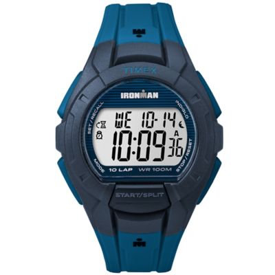 Timex - Ironman Essential 10 Full-Size Resin Strap (Blue/Black) Watches