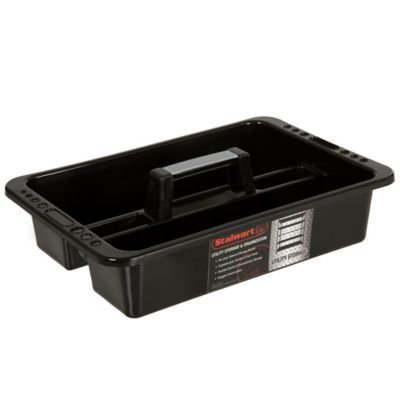 Stalwart 16 in. Portable Plastic Utility Tool and Supply Caddy, Black