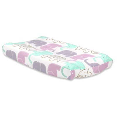 The Peanut Shell® Little Peanut Elephant Changing Pad Cover in Lilac