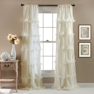 Triangle Home Fashions Nerina Rod Pocket Single Panel Ivory