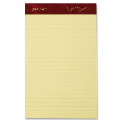 Ampad Gold Fibre Writing Pads, Jr. Legal Rule, 5 X 8, 4 50-Sheet Pads/Pack, 50, 20 Lb, Ruled Pads