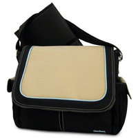 Gerber Messenger Bag With Blue Trim, Black