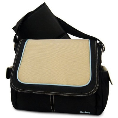 Gerber Messenger Bag With Blue Trim, Black