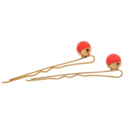 L. Erickson Little Pearl Bobby Pin Pair - Red Coral Pearl/G