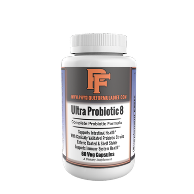 Physique Formula Ultra Probiotic 8:High Potency NON-GMO Probiotic With Lactobacillus acidophilus, casei, rhamnosus, salivarius & Bifdobacterium bifidum, longum, lactis & Streptococcus thermophilus