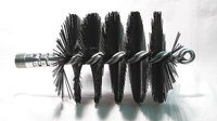 TOUGH GUY 3EDH2 Flue Brush, Dia 3-3/4,3/8 MNPT, Length 8