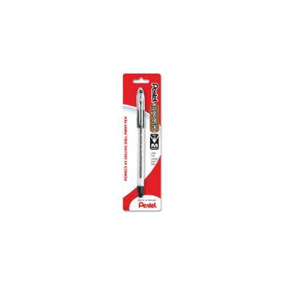 Pentel of America, Ltd. Ballpoint Pen, Medium Point, Black Ink/Clear Barrel