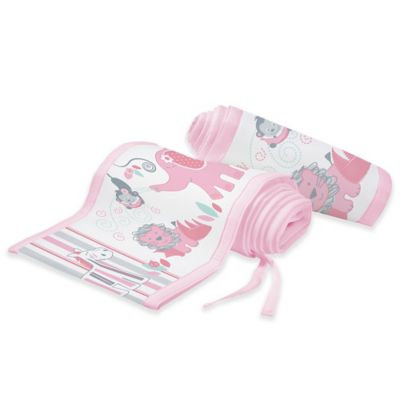 BreathableBaby Mesh Crib Liner - Safari Fun Pink, Multi-Colored