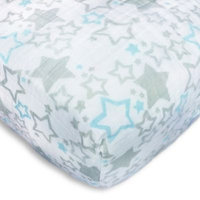 SwaddleDesigns Fitted Crib Sheet - Blue Shimmer