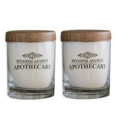 Seventh Avenue Apothecary Tobacco + Vanilla Bourbon and Vetiver + Leather Soy Candles (Set of 2)