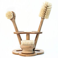 NatureZway Bamboo Kitchen Brush Cleaning Set in Natural