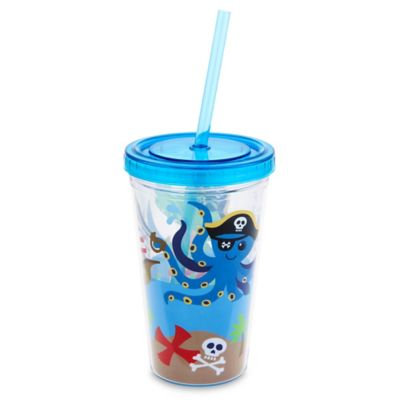 Stephen Joseph 12 oz. Pirate Tumbler with Straw in Blue
