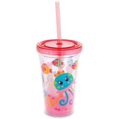 Stephen Joseph 12 oz. Jellyfish Tumbler with Straw in Pink