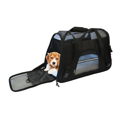 KritterWorld 19-Inch Large Soft Sided Pet Carrier Comfort Airline Approved Travel Tote Shoulder Bag for Small Dogs Cats Small Animals Tote w/ Seat Belt Buckle & Removable Fleece Bed