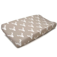 Liz and Roo Buck Woodland Changing Pad Cover in Taupe