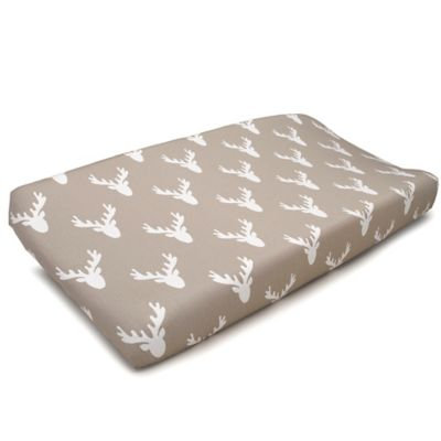 Liz and Roo Buck Woodland Changing Pad Cover in Taupe