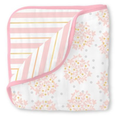 Swaddle Designs® Heavenly Floral Muslin Luxe Blanket in Pink