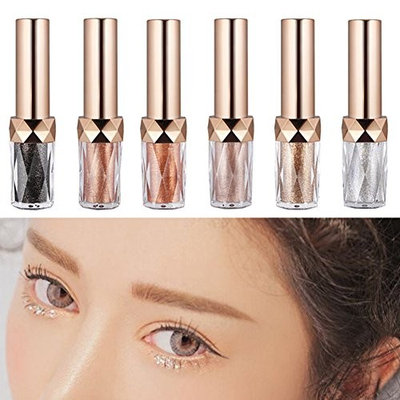 Perfectshow liquid eyeshadow Metal Color Glitter Diamond Liquid Sparkling Eyeliner pen waterproof Highlighter Powder (ID0048402#)