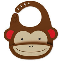 Skip Hop Animal Fold & Go Silicone Bib, Brown