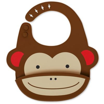 Skip Hop Animal Fold & Go Silicone Bib, Brown
