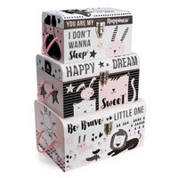 Tri-Coastal Design Nested Baby Boxes in Black/White (Set of 3)