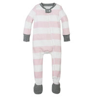 Burt's Bees Baby® Size 3-6M Rugby Stripe Organic Cotton Footed Pajama in Pink